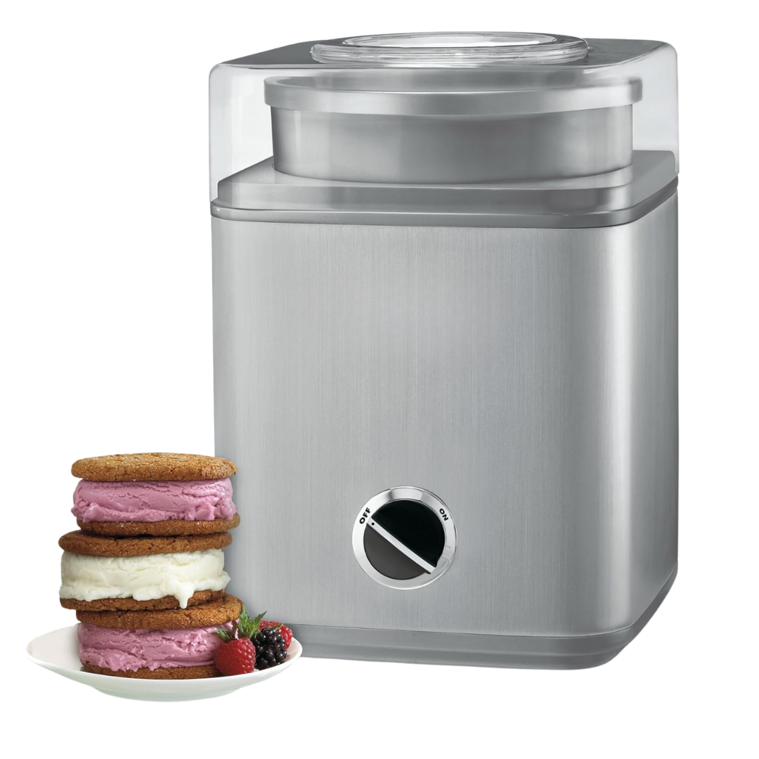 2 Quart Automatic Ice Cream Maker with Stainless Steel Housing