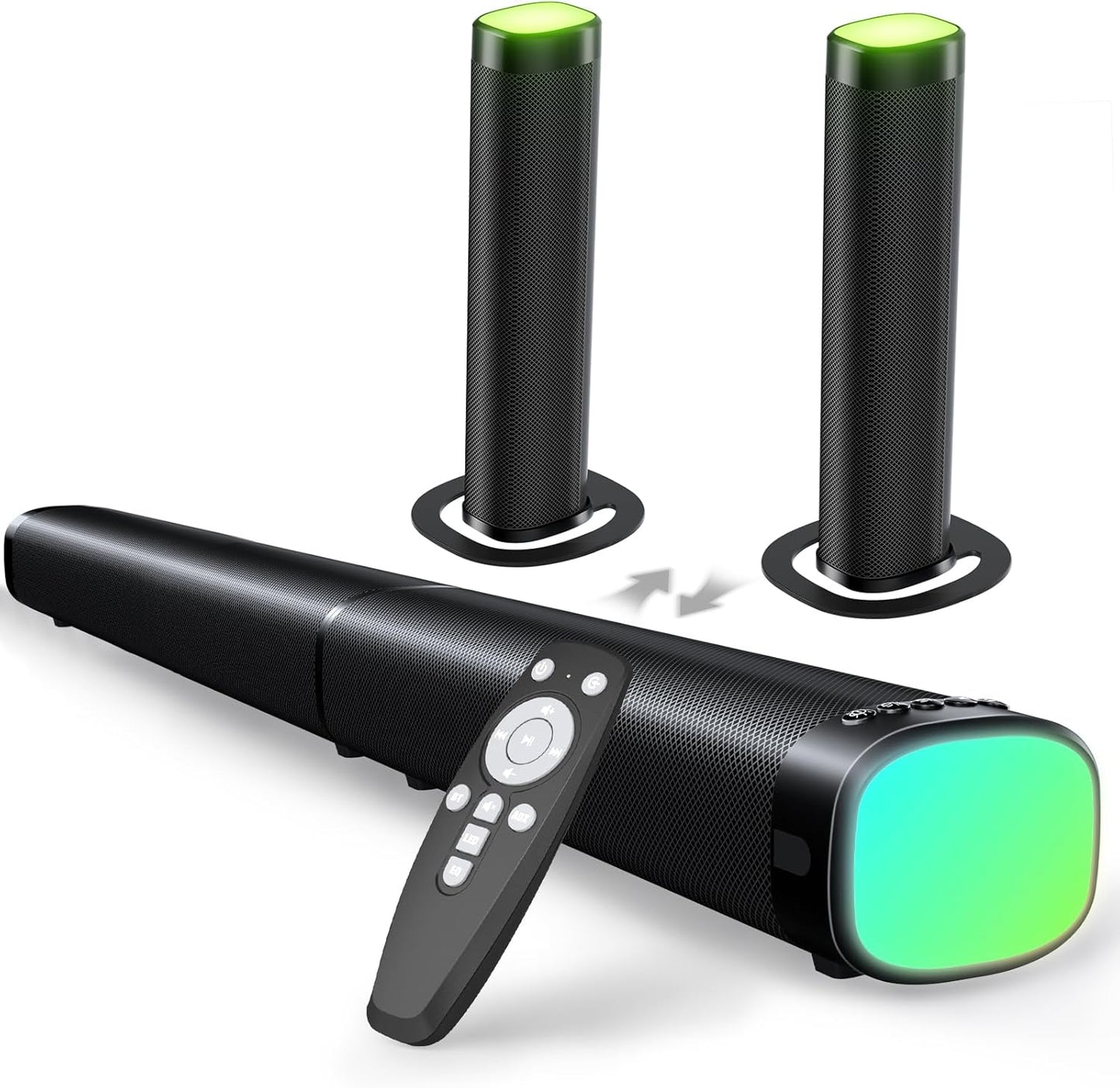 100W Bluetooth Speaker for Smart TV with RGB Lights and Detachable Design