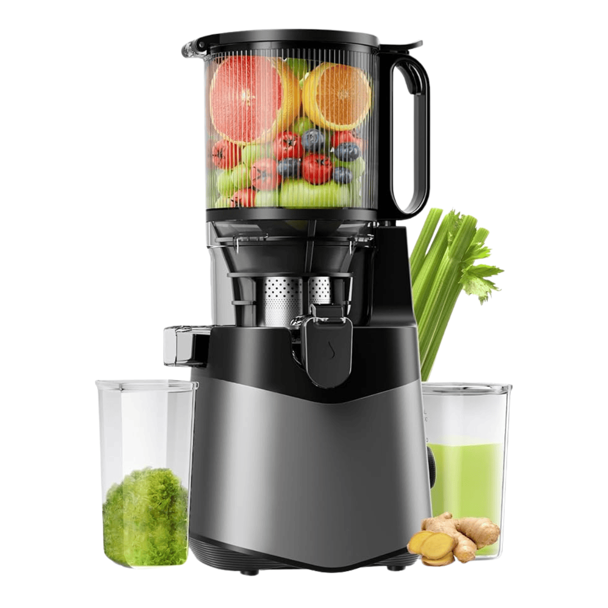 Cold Press Juice Extractor with 400W Motor and 5.3-Inch Feed Opening - Kim Mode