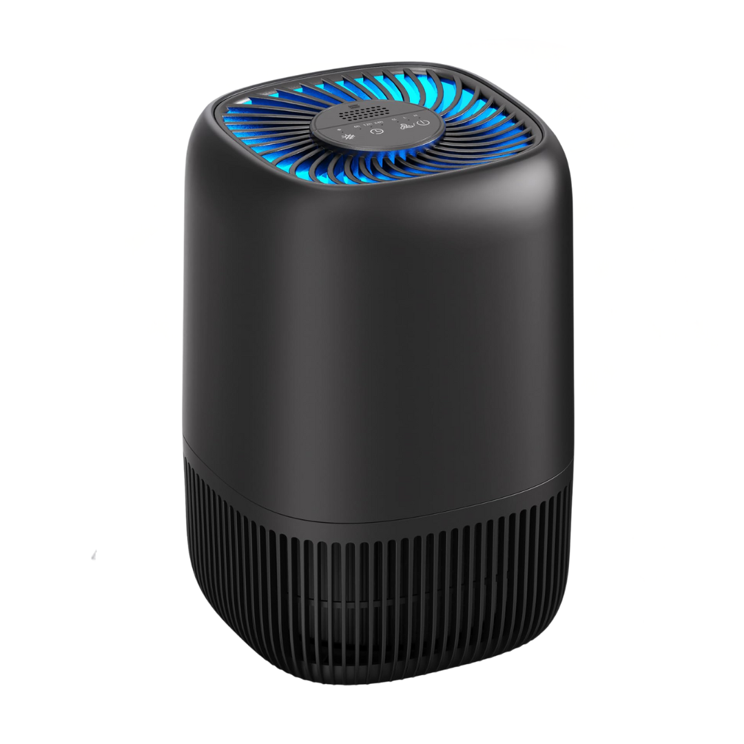 Compact Air Purifier with 360° Air Intake Touch Control and Aroma Tray