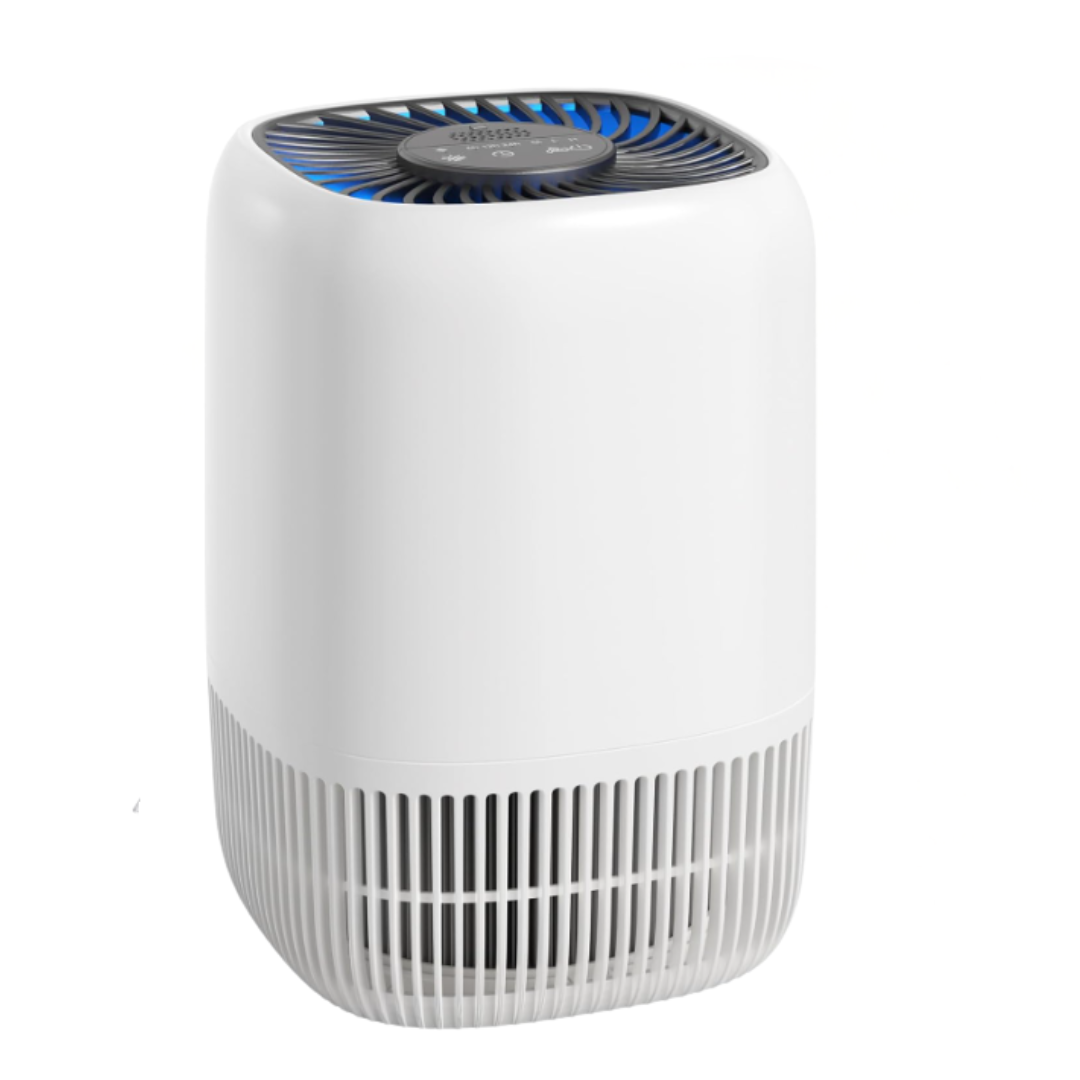 Compact Air Purifier with 360° Air Intake Touch Control and Aroma Tray