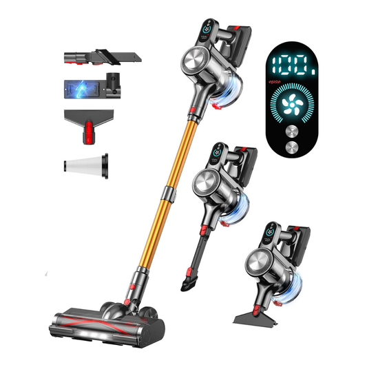Cordless Stick Vacuum 40KPa with LED Display V-Brush and 4 Attachments
