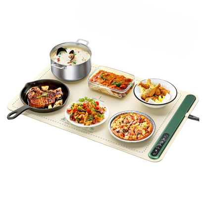 Electric Food Warming Mat with 4 Temperature Levels Timer Control and Safety Lock