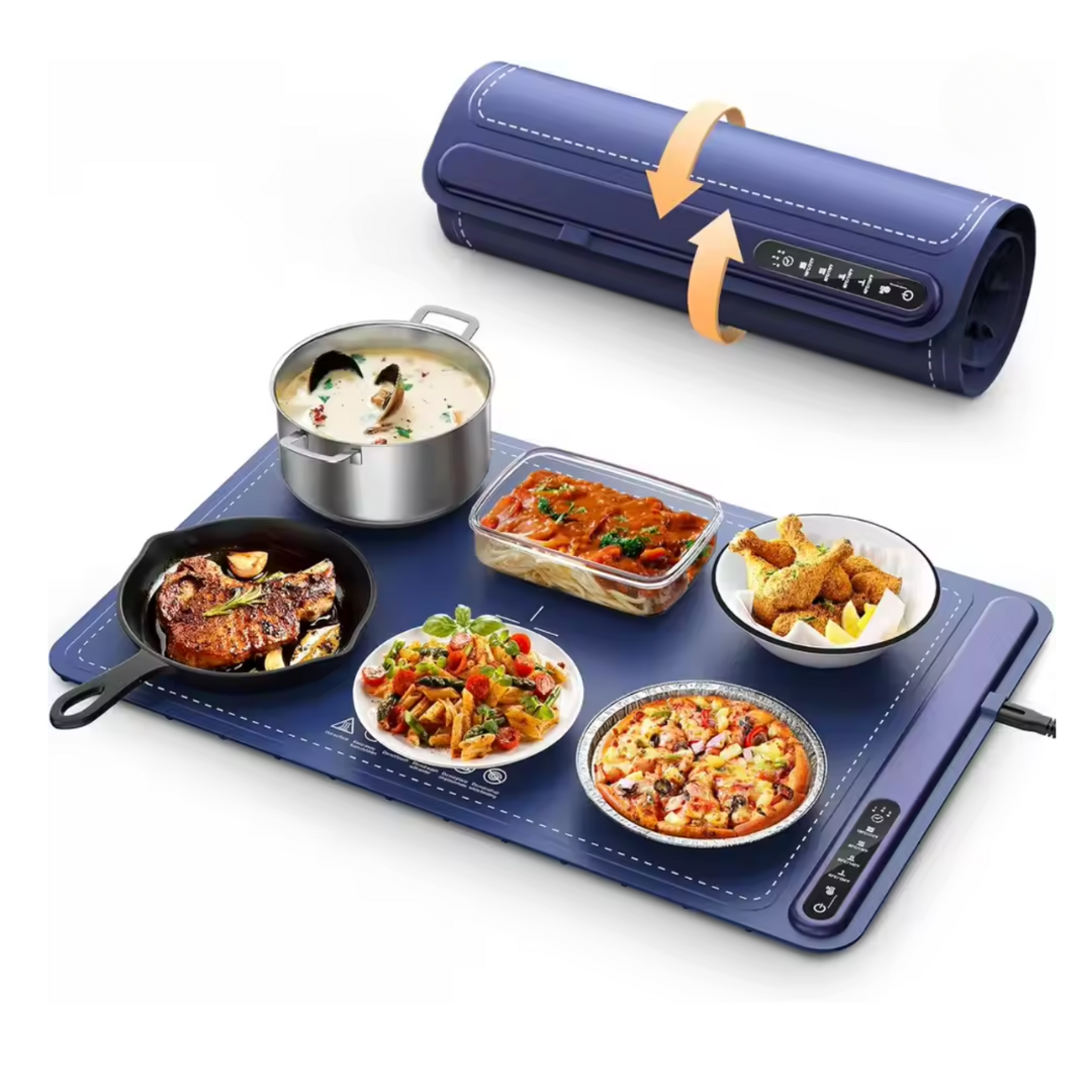Electric Food Warming Mat with 4 Temperature Levels Timer Control and Safety Lock