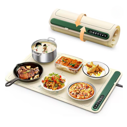 Electric Food Warming Mat with 4 Temperature Levels Timer Control and Safety Lock