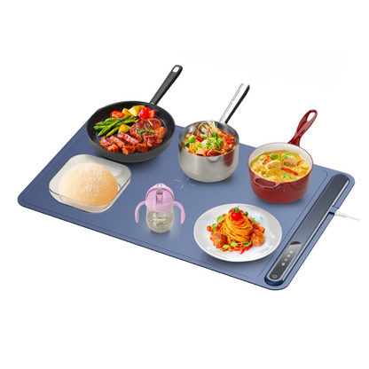 Electric Food Warming Tray with Touch Controls and Rollable Silicone Surface