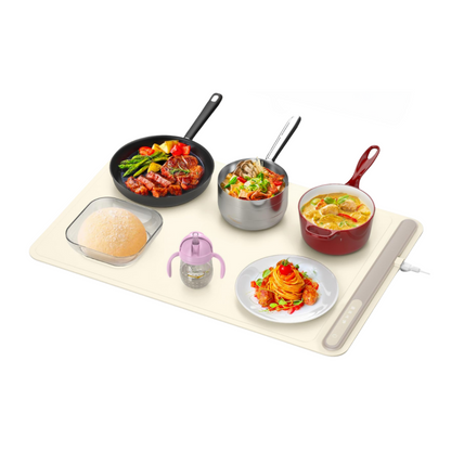 Electric Food Warming Tray with Touch Controls and Rollable Silicone Surface