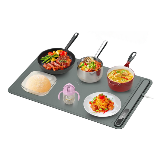 Electric Food Warming Tray with Touch Controls and Rollable Silicone Surface