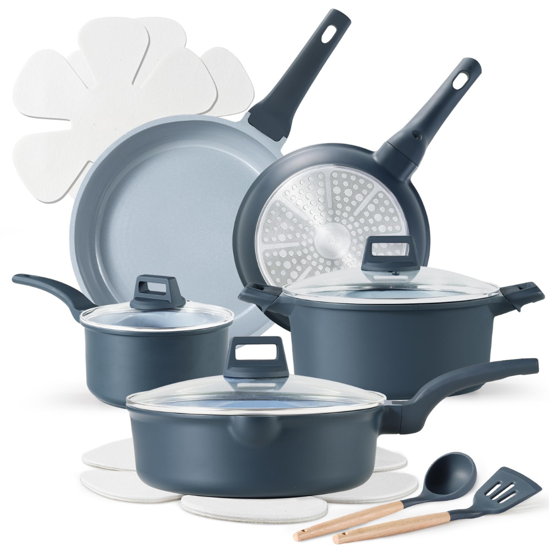 Granite Aluminum Nonstick Cookware Set for All Stovetops