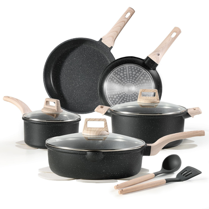 Granite Aluminum Nonstick Cookware Set for All Stovetops
