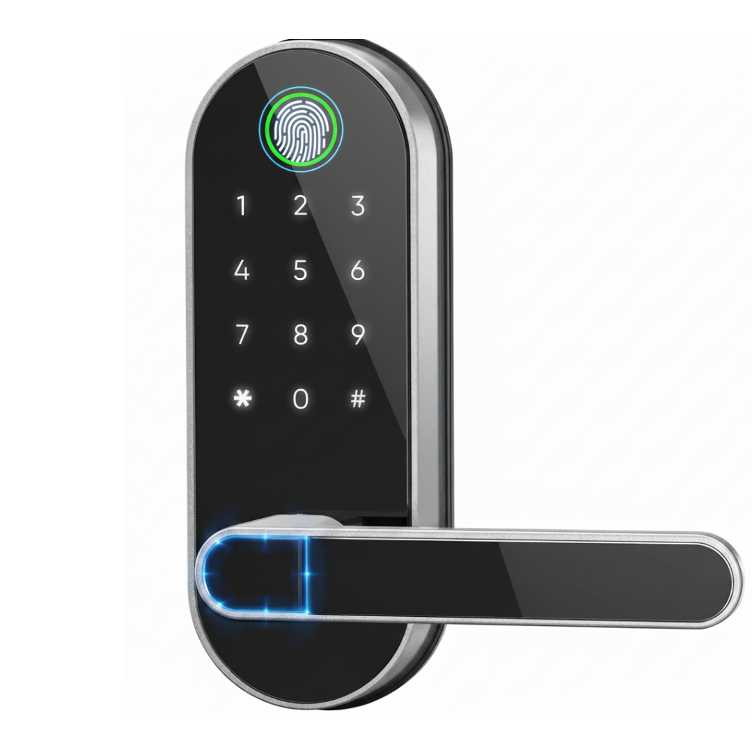 Keyless Door Lock with Fingerprint, PIN Keypad, App and Auto-Lock