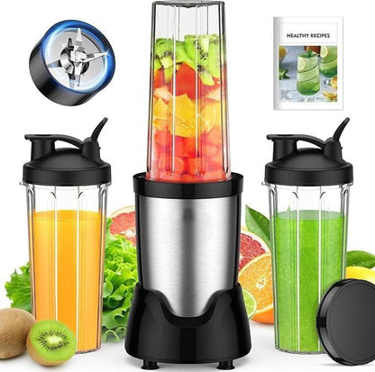 Portable Smoothie Blender with 3 Cups and 6-Leaf Stainless Steel Blade - Kim Mode